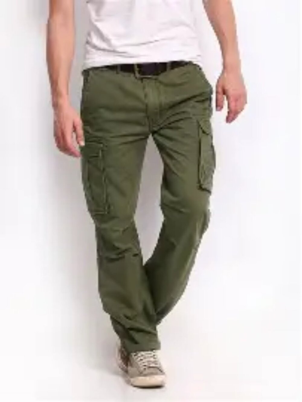 Men's Big & Tall Khakis Cargo Relaxed Fit Trouser Pants Slacks Size 46 Waist